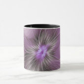 Little Beauty Modern Mauve Gray Fraktal Blume Tasse (Zentrum)