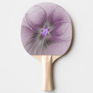 Little Beauty Modern Mauve Gray Fraktal Blume Tischtennis Schläger