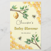 Little Bee Baby Shower Bingo Game (Rückseite)