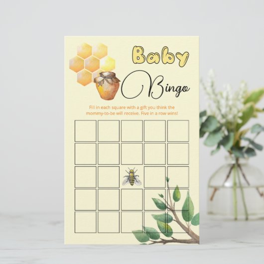 Little Bee Baby Shower Bingo Game (Stehend Vorderseite)