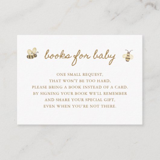 Little Bee Baby Shower Book Request Begleitkarte (Vorderseite)