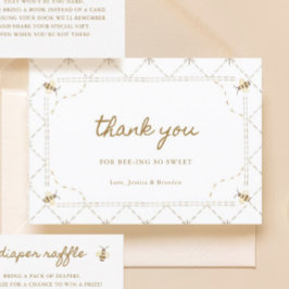 Little Bee Baby Shower  Dankeskarte