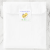 Little bee personalized bookplates for teacher quadratischer aufkleber (Tasche)