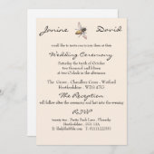 Little Bee Rustic Wedding Einladung (Vorne/Hinten)