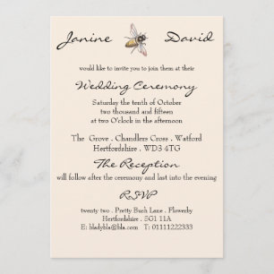 Little Bee Rustic Wedding Einladung