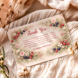 Little Berry Celebration 1st Birthday Dankeskarte