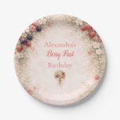 Little Berry Celebration 1st Birthday Pappteller (Vorderseite)