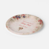 Little Berry Celebration 1st Birthday Pappteller (Schrägansicht)