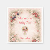 Little Berry Celebration 1st Birthday Serviette (Vorderseite)