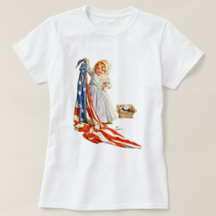 Little Betsy Ross und die amerikanische Flagge T-Shirt