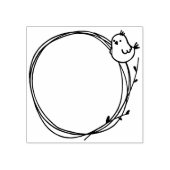 Little Bird auf Twig Wreath Naturelland Gummistempel (Prägung)