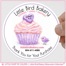 Little Bird Bakery Watercolor-Cupcake Danke