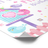 Little Bird Birthday Party Begrüßungszeichen Poster (Ecke)