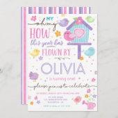 Little Bird Birthday Party Einladung (Vorne/Hinten)