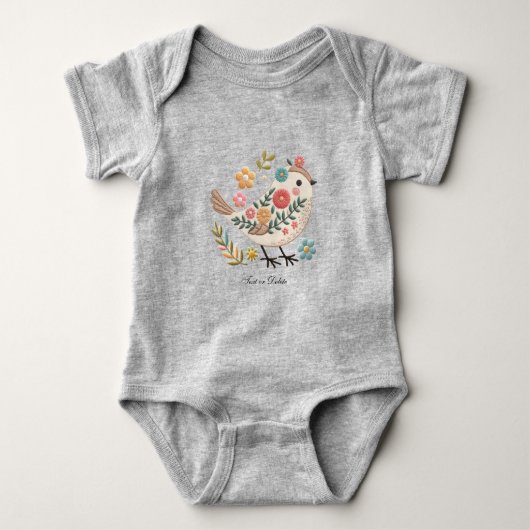 Little Bird Blätter Blume Pink Baby Bodysuit Baby Strampler (Vorderseite)