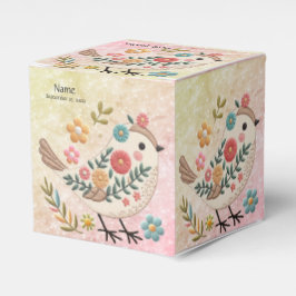 Little Bird Blätter Blume Pink Gefälligkeitsbox Geschenkschachtel