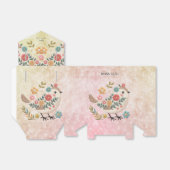 Little Bird Blätter Blume Pink Gefälligkeitsbox Geschenkschachtel (Ungefaltet)