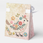 Little Bird Blätter Blume Pink Gefälligkeitsbox Geschenkschachtel (Rückseite)