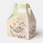 Little Bird Blätter Blume Pink Gefälligkeitsbox Geschenkschachtel (Rückseite)