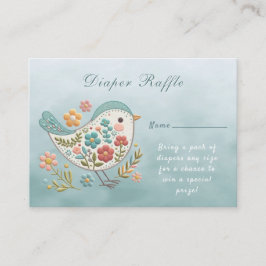 Little Bird Blue Pink Blume Babydusche Begleitkarte