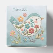 Little Bird Blue Pink Blume Gefälligkeitsbox Geschenkschachtel (Oben)
