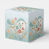 Little Bird Blue Pink Blume Gefälligkeitsbox Geschenkschachtel (Rückseite)