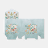 Little Bird Blue Pink Blume Gefälligkeitsbox Geschenkschachtel (Ungefaltet)