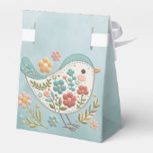 Little Bird Blue Pink Blume Gefälligkeitsbox Geschenkschachtel (Rückseite)