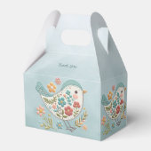 Little Bird Blue Pink Blume Gefälligkeitsbox Geschenkschachtel (Rückseite)