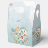 Little Bird Blue Pink Blume Gefälligkeitsbox Geschenkschachtel (Geöffnet)