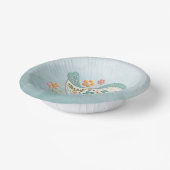 Little Bird Blue Pink Blume Paper Bowl Pappteller (Gewinkelt)