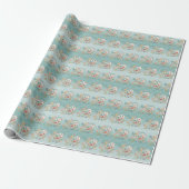 Little Bird Blue Pink Blume Wrapping Paper Geschenkpapier (Ungerollt)
