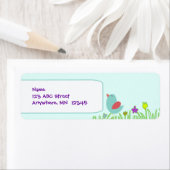 Little Bird Blue Rücksendeadresse Lable (Insitu)