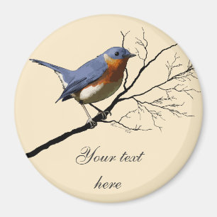 Little Bird Blue, rund Magnet