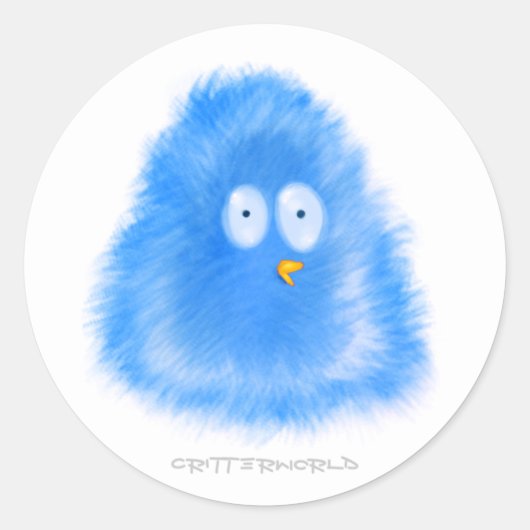 Little Bird Critter Runder Aufkleber (Vorderseite)