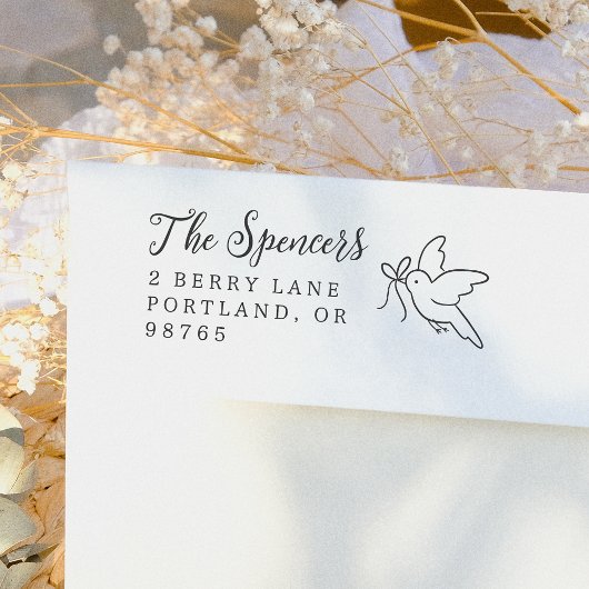 Little Bird Family Name & Return Address Permastempel