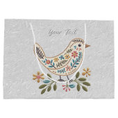 Little Bird farbenfrohe florale Geschenktasche Große Geschenktüte (Rückseite)