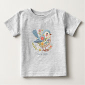Little Bird Floral Blue Baby T - Shirt (Vorderseite)