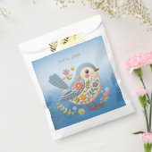 Little Bird Floral Embroidery Blue Favor Bags Geschenktütchen (Versiegelt)