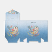 Little Bird Floral Embroidery Blue Favor Box Geschenkschachtel (Ungefaltet)