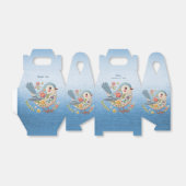 Little Bird Floral Embroidery Blue Favor Box Geschenkschachtel (Ungefaltet)