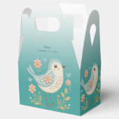 Little Bird Floral Embroidery Green Fevor Box Geschenkschachtel (Geöffnet)