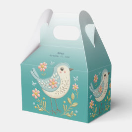 Little Bird Floral Embroidery Green Fevor Box Geschenkschachtel