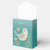 Little Bird Floral Embroidery Green Fevor Box Geschenkschachtel (Geöffnet)