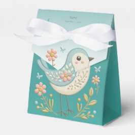 Little Bird Floral Embroidery Green Fevor Box Geschenkschachtel