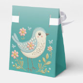 Little Bird Floral Embroidery Green Fevor Box Geschenkschachtel (Rückseite)