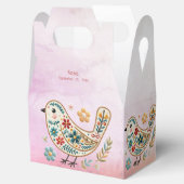 Little Bird Floral Embroidery Pink Fevor Box Geschenkschachtel (Geöffnet)