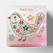 Little Bird Floral Embroidery Pink Fevor Box Geschenkschachtel (Oben)