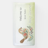 Little Bird Floral Gold Baby Dusche Banner (Vertikal)