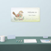 Little Bird Floral Gold Baby Dusche Banner (Messe)